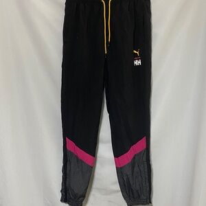 Puma Helly Hansen MENS SIZE LARGE ATHLETIC‎ PANTS BLACK PINK ACCENT DRAWSTRING
